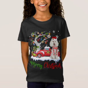 Camiseta Camión Rojo Merry Christmas Tree Poodle Pajama