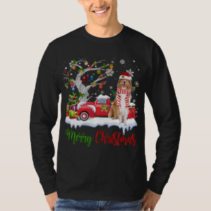 Camiseta Camión Rojo Merry Christmas Tree Rough Collie Paja