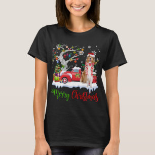 Camiseta Camión Rojo Merry Christmas Tree Rough Collie Paja