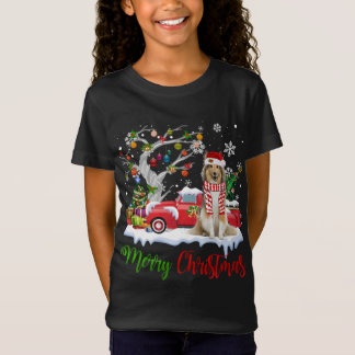 Camiseta Camión Rojo Merry Christmas Tree Shetland Sheepdog