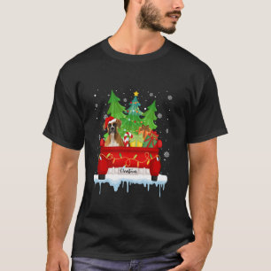 Camiseta Camión Rojo Merry Christmas Tree Xmas Boxer Dog Lo