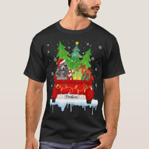Camiseta Camión Rojo Merry Christmas Tree Xmas Poodle Dog