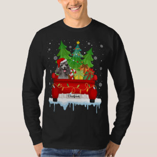 Camiseta Camión Rojo Merry Christmas Tree Xmas Poodle Dog