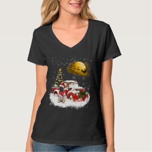 Camiseta Camión Rojo Navidad Árbol Pug Perro Feliz Navidad