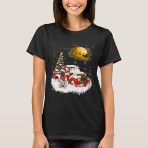 Camiseta Camión Rojo Navidad Árbol Pug Perro Feliz Navidad