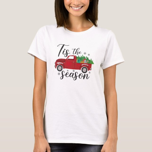 Camiseta Camión rojo navidades (Anverso)