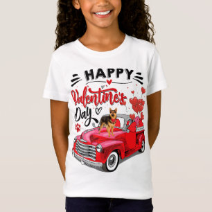 Camiseta Camión rojo pastor alemán feliz día de San Valentí