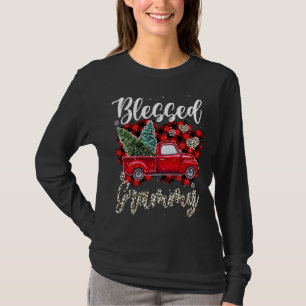 Camiseta Camión Rojo Plaid Xmas Tree Blessed Grammy Family