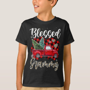 Camiseta Camión Rojo Plaid Xmas Tree Blessed Grammy Family 