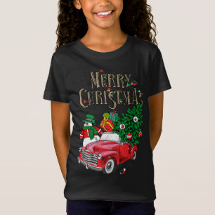 Camiseta Camión rojo que lleva la familia de árboles de Nav