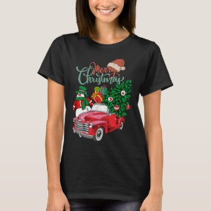 Camiseta Camión Rojo Recogiendo Árbol de Navidad Feliz Navi