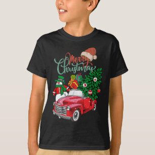 Camiseta Camión Rojo Recogiendo Árbol de Navidad Feliz Navi
