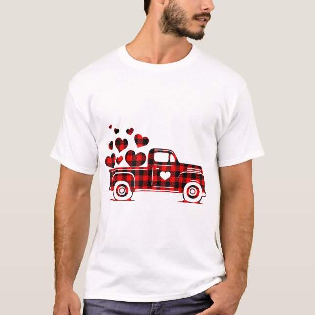 Camiseta Camión rojo vestido Feliz Día de San Valentín 2023 (Anverso)