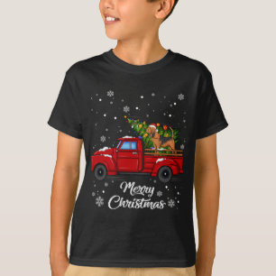 Camiseta Camión Rojo Viajando en Bloodhound Merry Xmas Tree