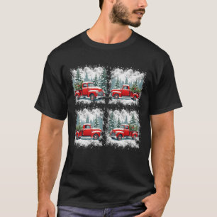 Camiseta Camión rojo vintage en la nieve Retro Classic Wint