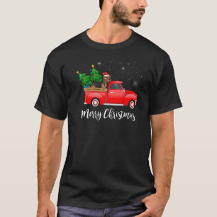 Camiseta Camión rojo y azul galés árbol de Navidad perro de