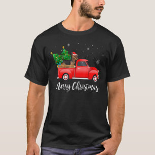 Camiseta Camión rojo y azul galés árbol de Navidad perro de