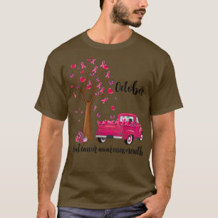 Camiseta Camión rosa de calabaza octubre Conciencia sobre e