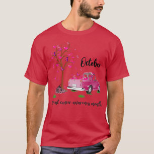 Camiseta Camión rosa de calabaza octubre Conciencia sobre e