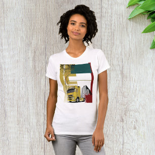 Camiseta Camión Semirremolque Amarillo Urbano Silueta Ciuda