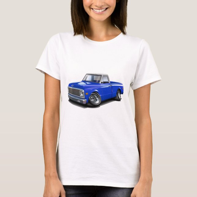 Camiseta Camión superior Azul-Blanco 1970-72 de Chevy C10 (Anverso)