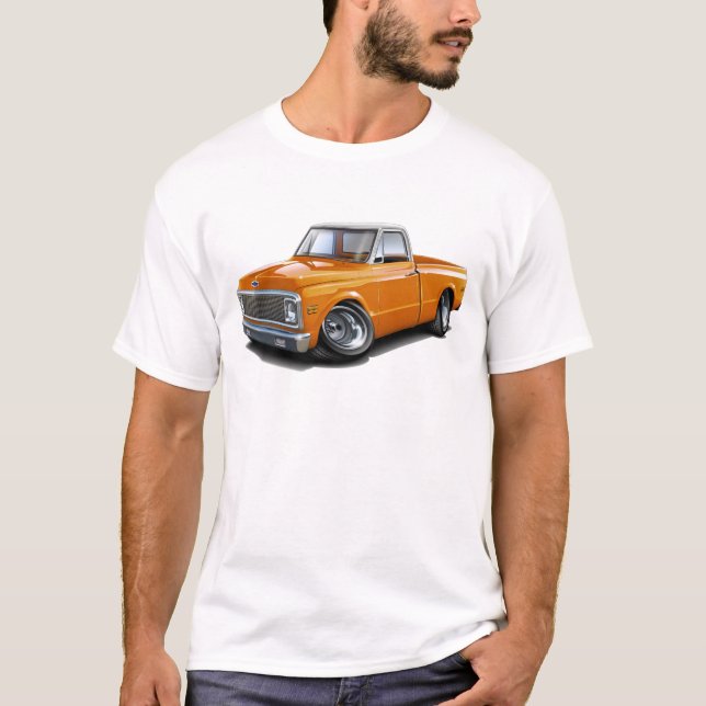 Camiseta Camión superior Naranja-Blanco 1970-72 de Chevy (Anverso)