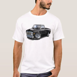 Camiseta Camión superior Negro-Blanco 1970-72 de Chevy C10