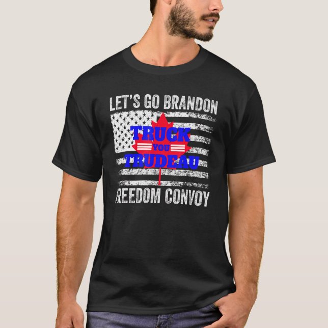 Camiseta ¡Camión Trudeau Bandera De Canadá! Convoy de Liber (Anverso)