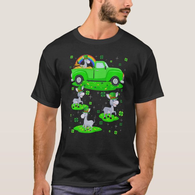 Camiseta Camión verde gracioso Leprechaun Gorra Mule St Pat (Anverso)