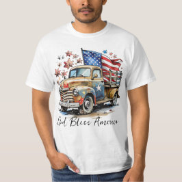 Camiseta Camión vintage Bandera estadounidense 4 de julio P