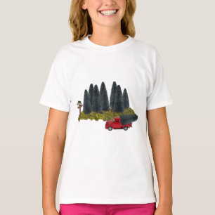 Camiseta Camión vintage con árbol de Navidad