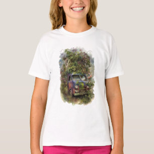 Camiseta Camión vintage con flores