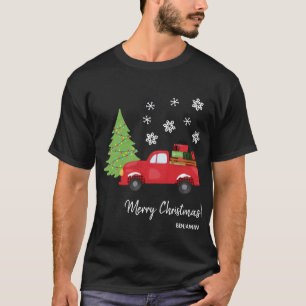 Camiseta Camión Vintage de árbol de vacaciones Familia navi
