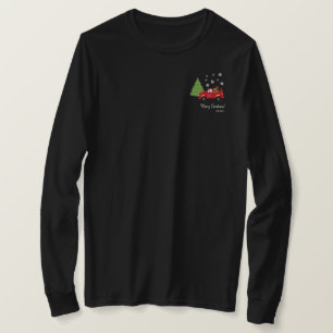 Camiseta Camión Vintage de árbol de vacaciones Familia navi