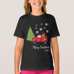 Camiseta Camión Vintage de árbol de vacaciones Familia navi