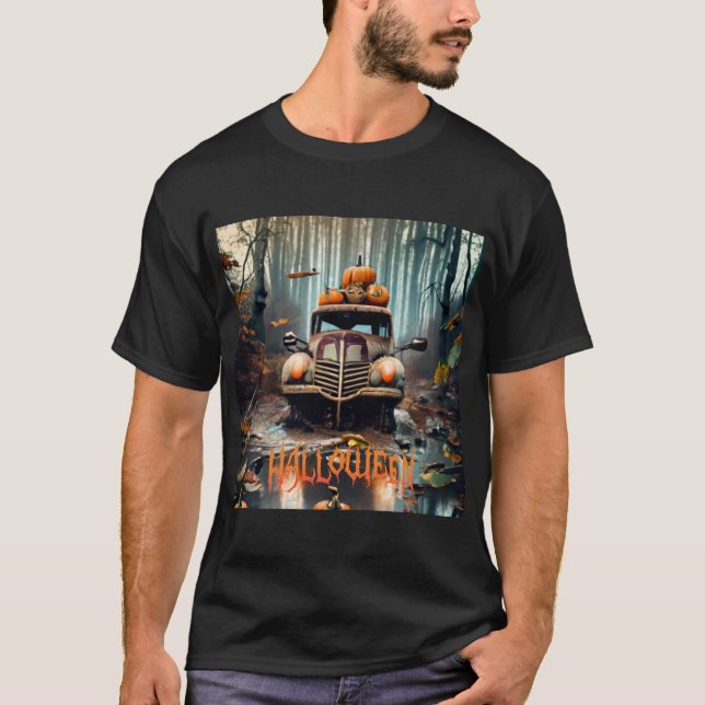 Camiseta Camión Vintage de Halloween (Anverso)
