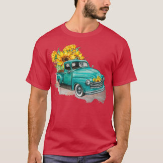 Camiseta Camión Vintage Sunflowers Country Chica