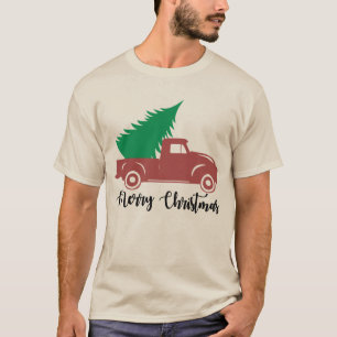 Camiseta Camión y árbol de Navidades festivos