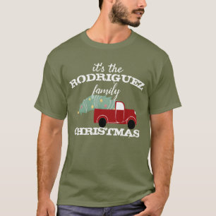 Camiseta Camión y árbol rojos de Navidades familiares perso