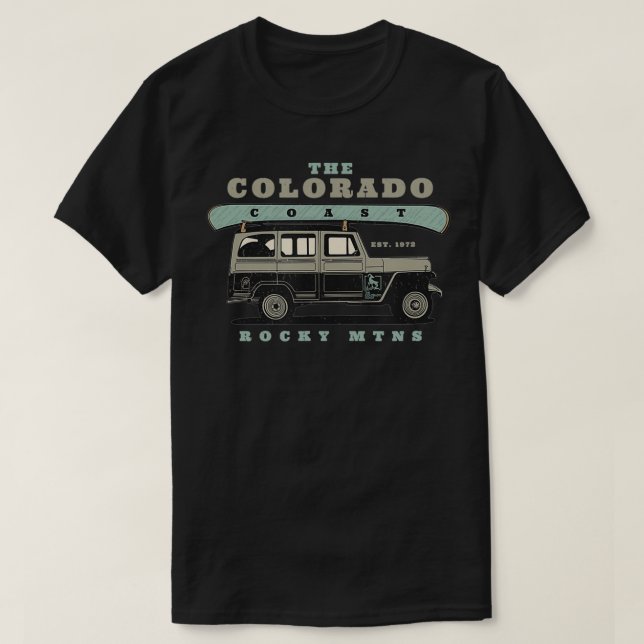 Camiseta Camión y canoa de la costa de Colorado (Diseño del anverso)