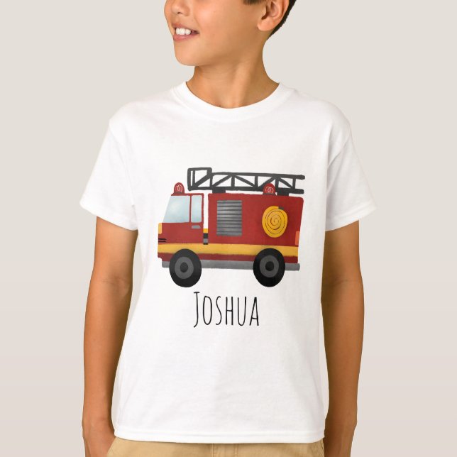 Camiseta Camión y nombre del motor de bomberos (Anverso)