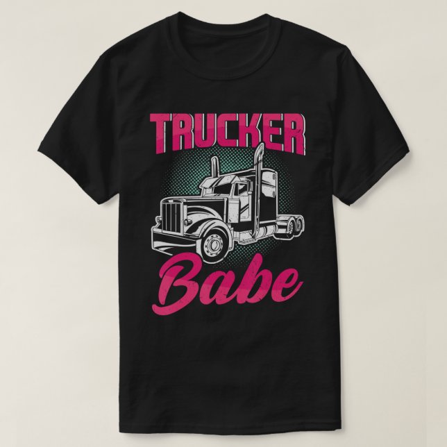 Camiseta Camionera Babe Camionera Mujer Camionera T-S (Diseño del anverso)