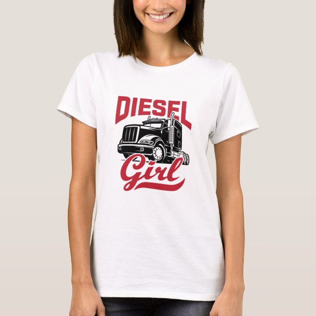 Camiseta Camionera camionera para mujeres Chica diesel (Anverso)