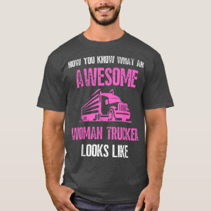 Camiseta Camionera Mujer Camionera Conductora Semi Trailer