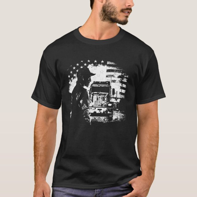 Camiseta camionero americano Big Rigs Diesel Truck Driver 3 (Anverso)