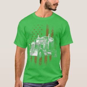 Camiseta Camionero Bandera Americana Big Rig SemiTrailer Ca