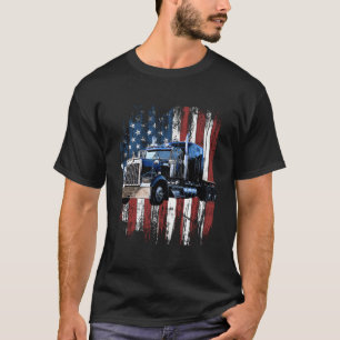 Camiseta Camionero Bandera Americana Conductor de Camión Co