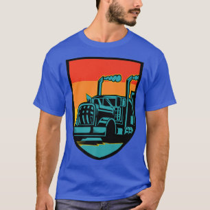 Camiseta Camionero Camión 18 Camión Retro Sunset Shiel