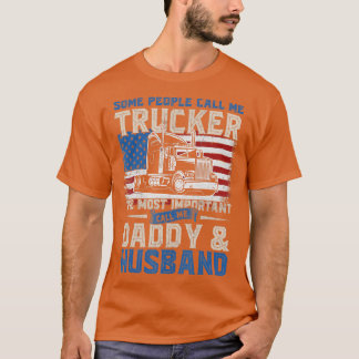 Camiseta Camionero camionero Daddy Husband bandera de Estad
