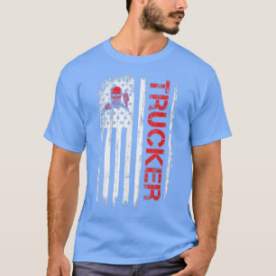 Camiseta Camionero camionero de bandera estadounidense cami